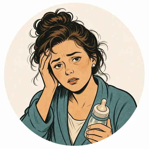 Exhausted new mum searching for an urgent pump